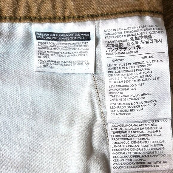 Levi's Khaki Tan Six Pocket Casual Outdoor Cotton Cargo Shorts Men's Size 36 - Picture 8 of 9